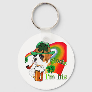 Porte-clés Boxer Chien St Patrick's Day
