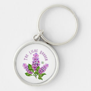 Porte-clés Branche de lilas aquarelle élégante