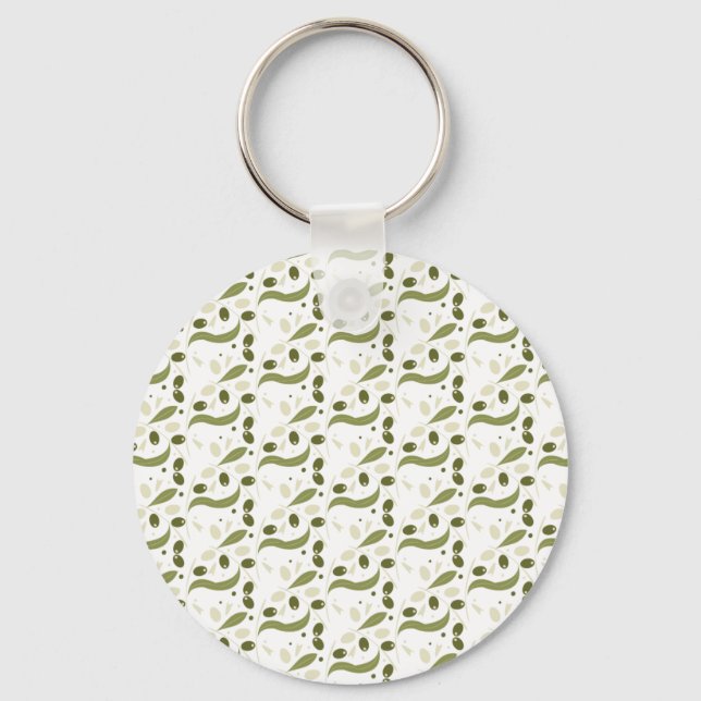 Porte-clés Branche d'olivier et Feuilles Motif sans soudure (Recto)