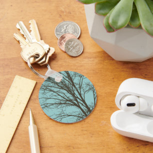 Porte-clés Branches d'arbre Brown bleu rustique