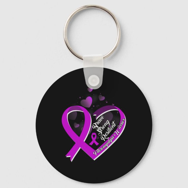 Porte-clés Brave résistant résistant Fibromyalgie Guerrier (Recto)