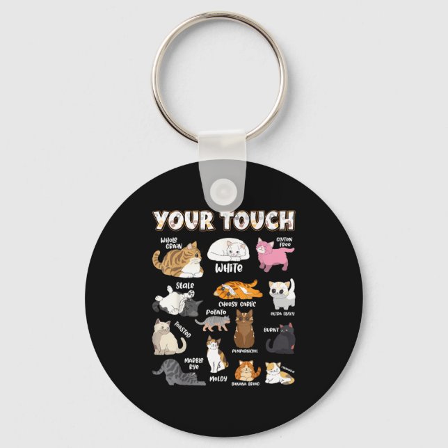 Porte-clés Bread Cats Variety Punny Cartoon Kitty Design  (Recto)