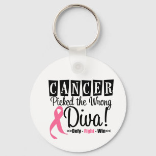 Porte-clés Breast Cancer Picked The Wrong Diva v2