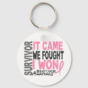 Porte-clés Breast Cancer Survivor It Came We Fought I Won
