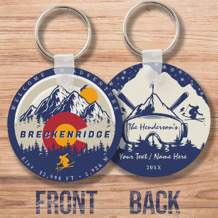 Porte-clés Breckenridge Colorado Drapeau Montagne Ski Souveni