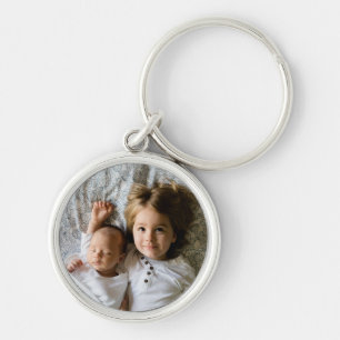 Porte-clés Breloque Métal Rond Photo Personnalisé