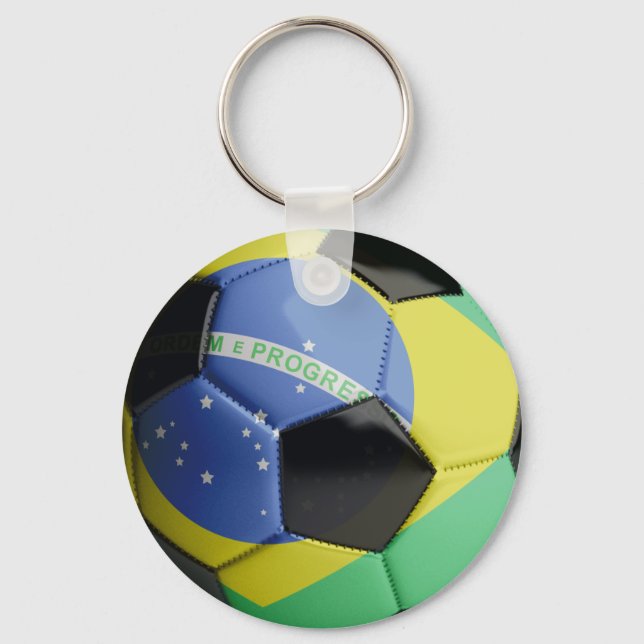 Porte-clés Brésil Pavillon balle de football (Recto)