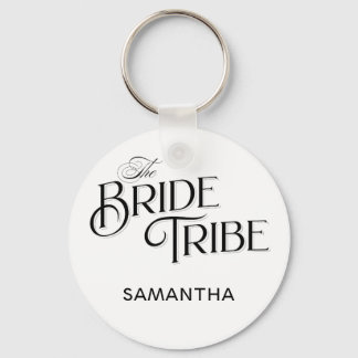 Porte-clés Bride Tribe Noir Script Custom Bridesmaid Mariage