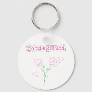 Porte-clés Bridesmaid aux fleurs roses