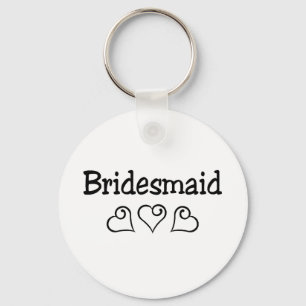 Porte-clés Bridesmaid Black Hearts
