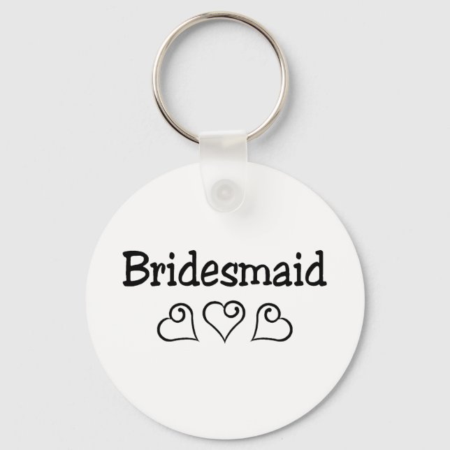 Porte-clés Bridesmaid Black Hearts (Recto)