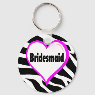 Porte-clés Bridesmaid (zèbre rayures)