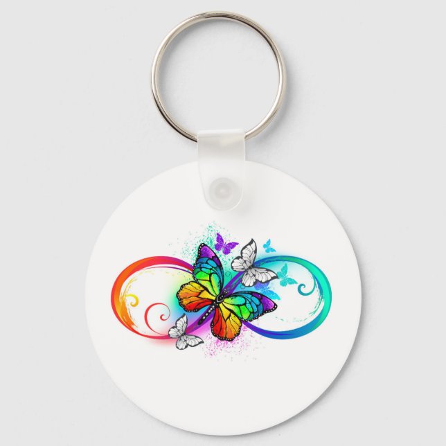 Porte-clés Bright infinity with rainbow butterfly (Recto)