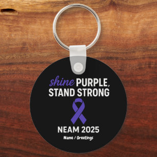 Porte-clés Brillant violet socle solide NEAM 2025 Epilepsie