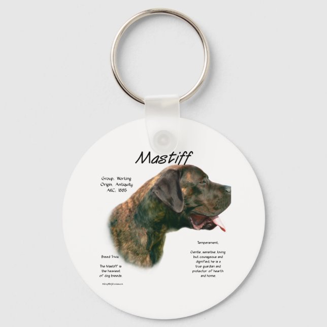 Porte-clés Brindle Apricot Mastiff History (Recto)