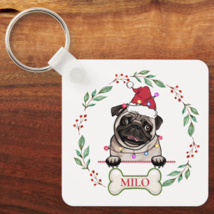 Porte-clés British Bull Dog cadeau de Noël personnalisé