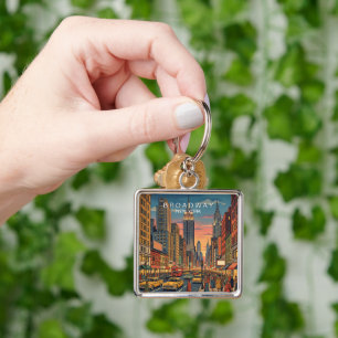 Porte-clés Broadway New York Voyage Art Vintage