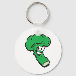 Porte-clés brocoli souriant heureux
