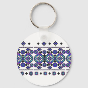 Porte-clés Broderie bleue
