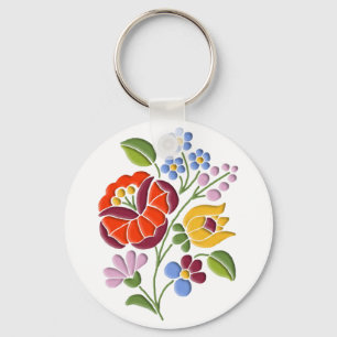 Porte-clés Broderie de Kalocsa - art populaire hongrois