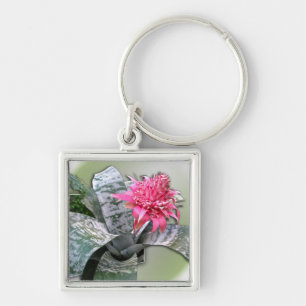 Porte-clés Broméliade rose