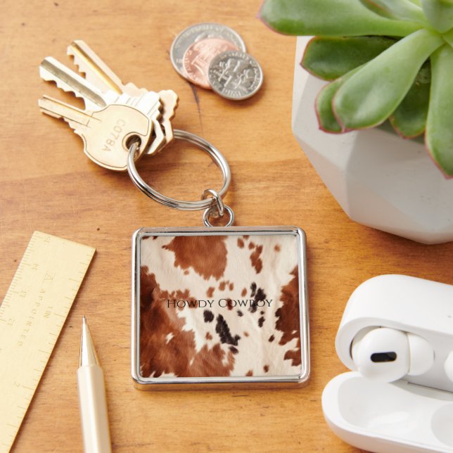 Porte-clés Brown Cream Southwest Cowhide  (Bureau)