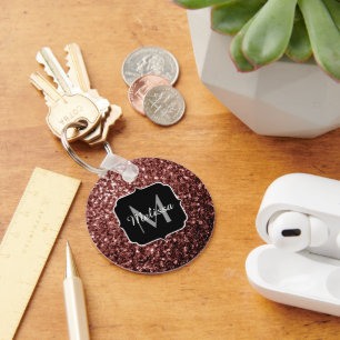 Porte-clés Brown Rouge faux Parties scintillant scintille Mon
