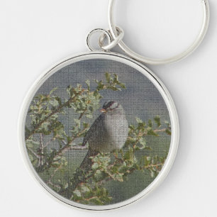 Porte-clés Bruant sur la branche Photo Birdwatcher Mosaic Bir