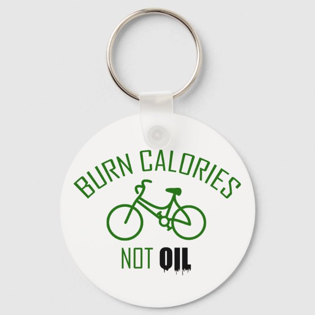 Porte-clés Brûlez des calories, pas du pétrole (Recto)