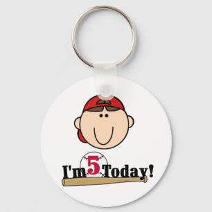 Porte-clés Brunette Boy Baseball 5e anniversaire