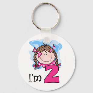 Porte-clés Brunette Girl I'm Two