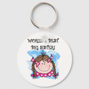 Porte-clés Brunette World's Best Big Sister Tshirts and Gifts
