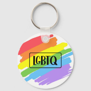 Porte-clés Brushstrokes LGBTQ Arc-en-ciel