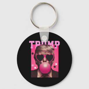 Porte-clés Bubblegum Trump souffler bulle gomme Noël rose