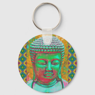 Porte-clés Buddha Pop in Teal Green and Red
