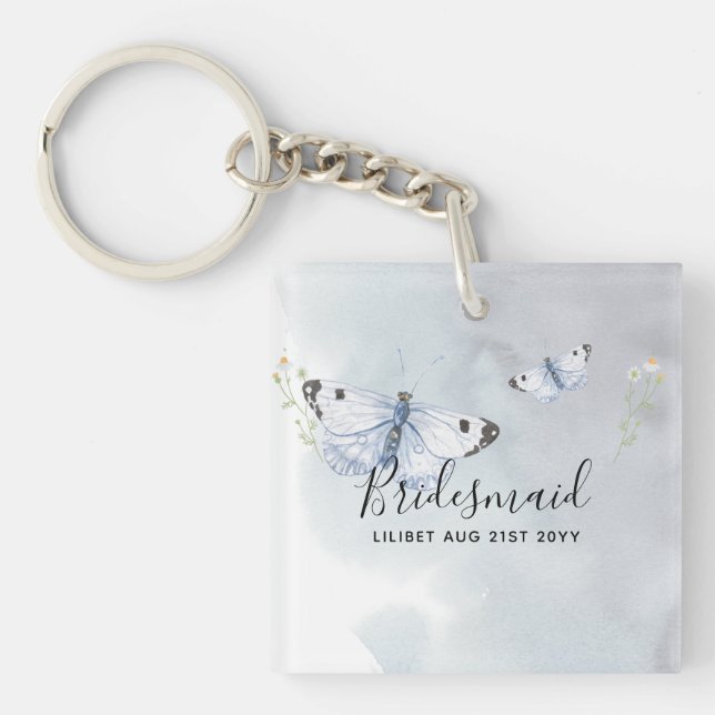 Porte-clés BUDGET Bridesmaid Parti de mariage Dons BUTTERFLIT (Devant)