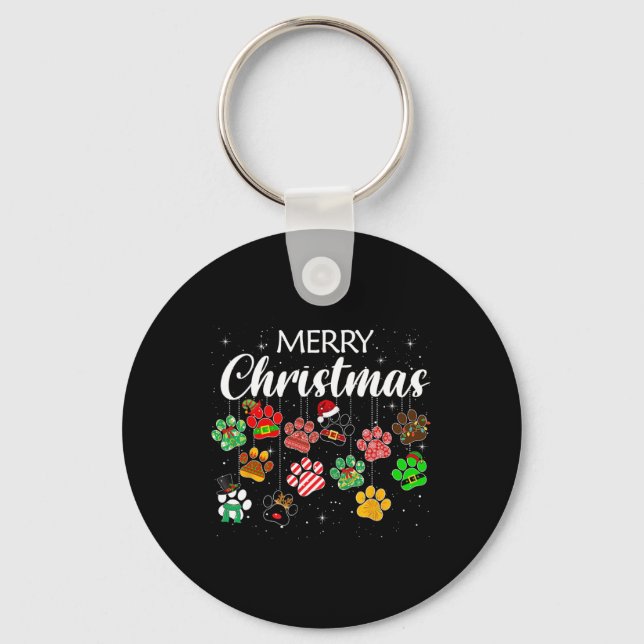Porte-clés Buffalo, Empreinte de patte de chien de Noël, a la (Recto)