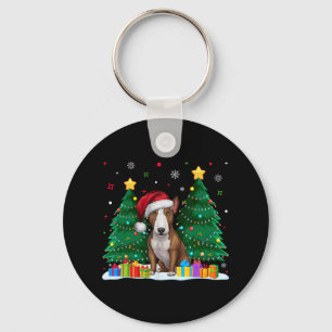 Porte-clés Bull Terrier Amoureux de les chiens Santa Hat Ugly
