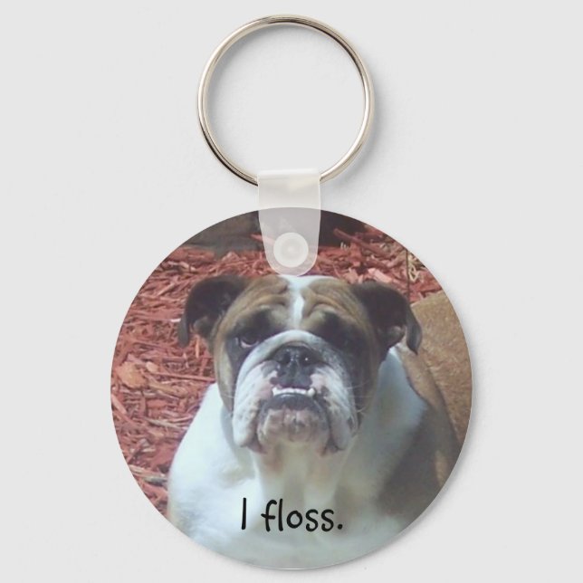 Porte-clés Bulldog anglais - Je soie. (Recto)