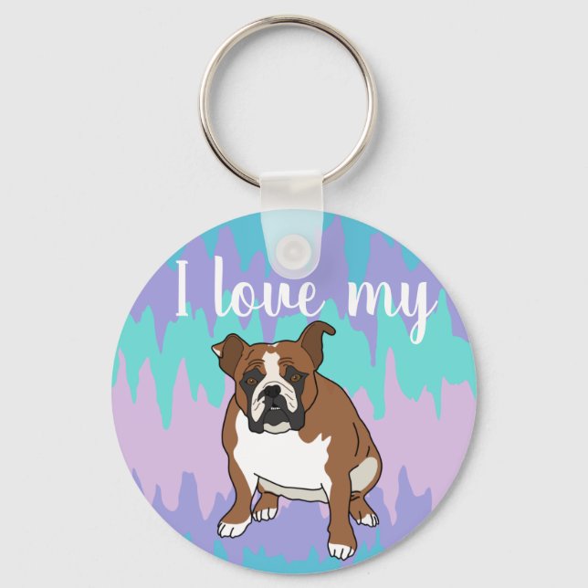 Porte-clés Bulldog anglais personnalisable (Recto)