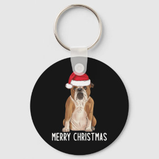 Porte-clés Bulldog Bully Joyeux anglais Bulldog Noël 1
