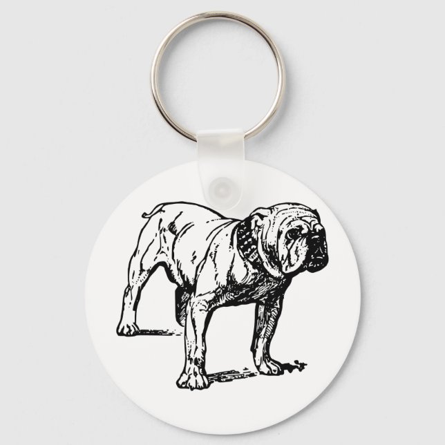 Porte-clés Bulldog Chien d'affaires (Recto)