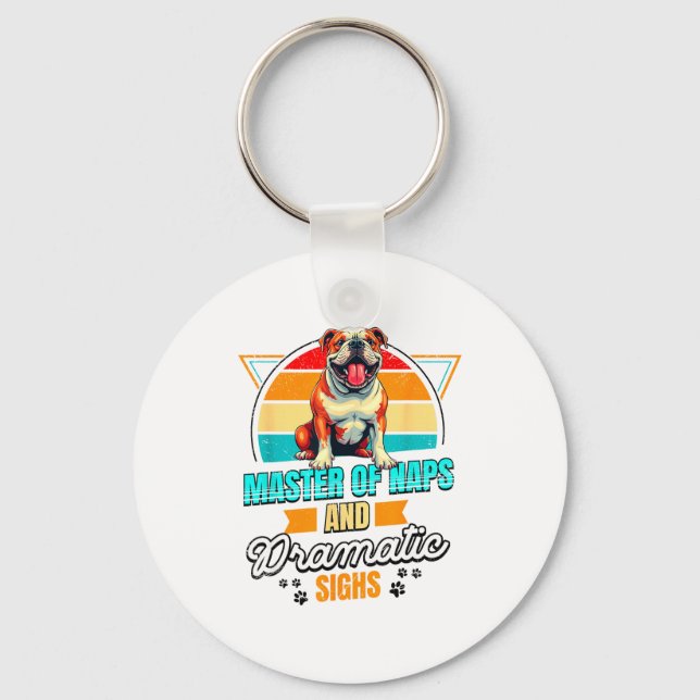 Porte-clés Bulldog Lover Funny Bulldog Retro  (Recto)