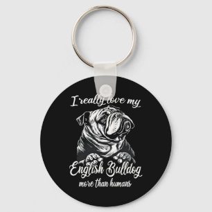 Porte-clés Bulldog Outfit Love My English Bulldog