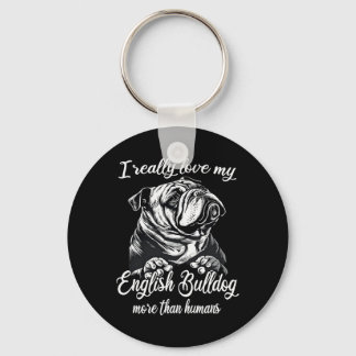 Porte-clés Bulldog Outfit Love My English Bulldog