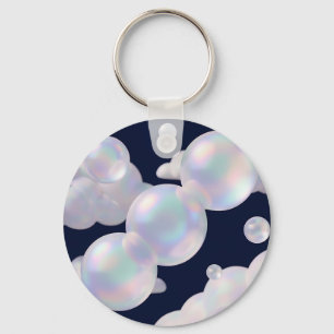 Porte-clés Bulles de Savon Iridescentes Flottant Bleu Marine