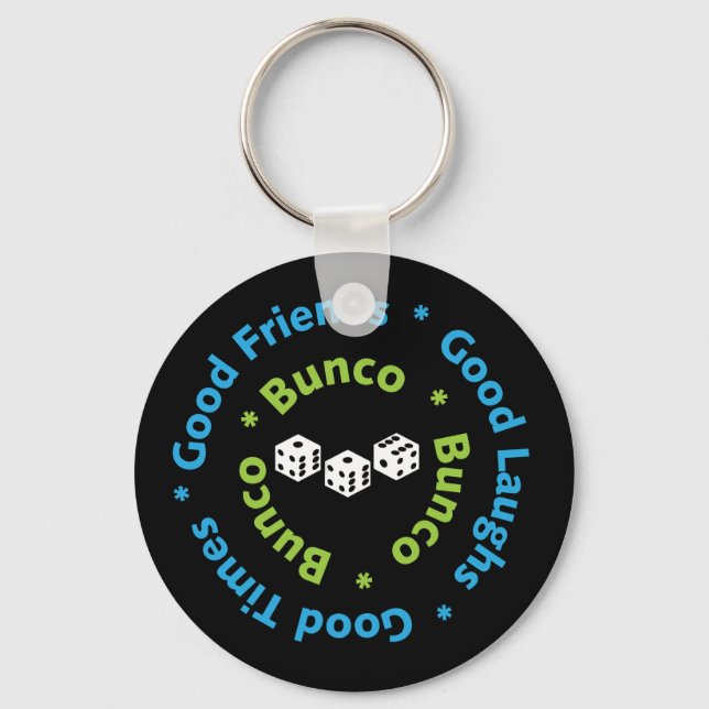 Porte-clés bunco bons amis dice party (Recto)