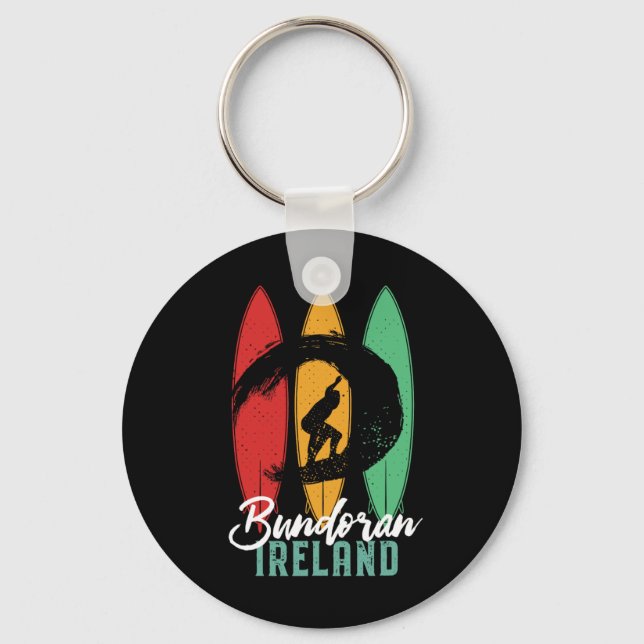 Porte-clés Bundoran Beach Irlande Vintage Retro Surf (Recto)