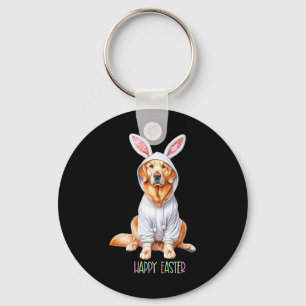 Porte-clés Bunny de chien de Pâques Printemps Golden Retrieve