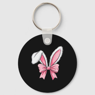 Porte-clés Bunny de Pâques Oreilles Coquette Rose Bow Jour de